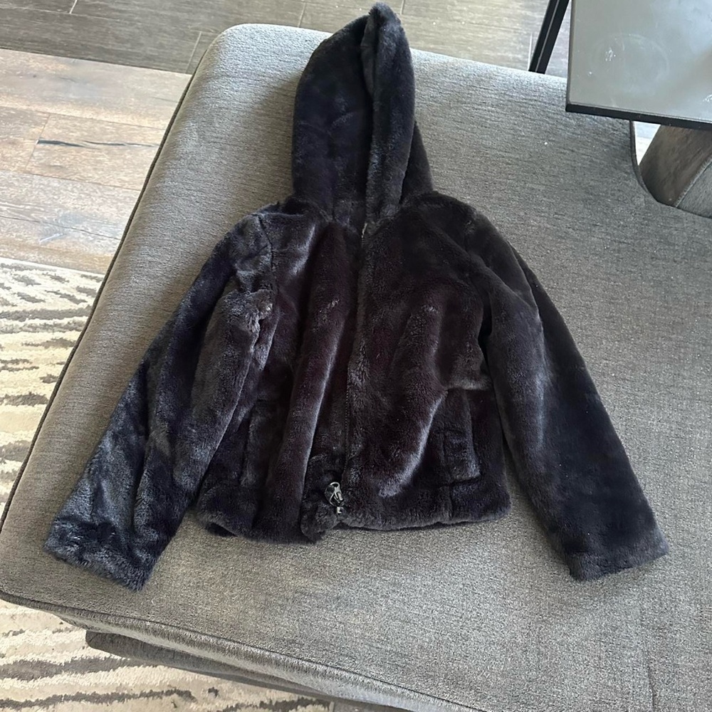Cat & Jack Kids' Black Faux Fur Puffer Jacket